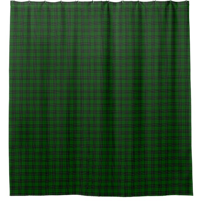 Cortina De Ducha MacLean Tartan Green y Black Plaid (Anverso)