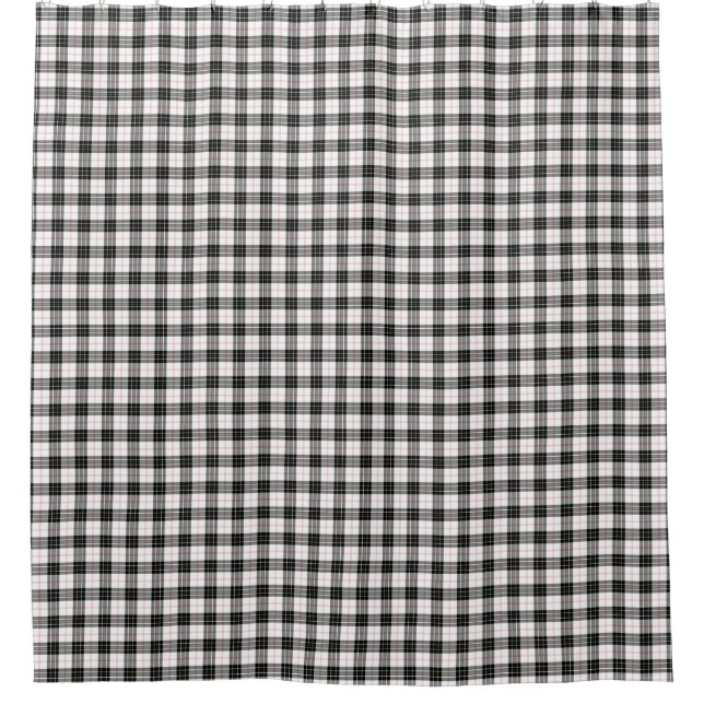 Cortina De Ducha MacPherson tartan blanco negro plaid (Anverso)
