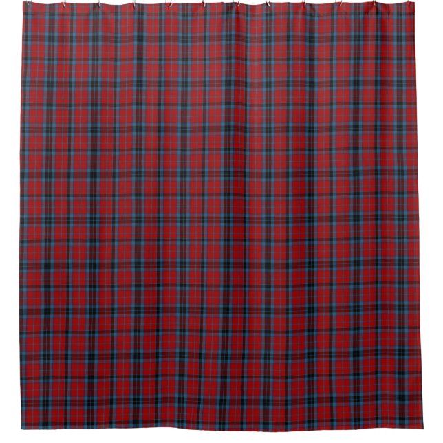Cortina De Ducha MacTavish Tartan rojo y azul (Anverso)