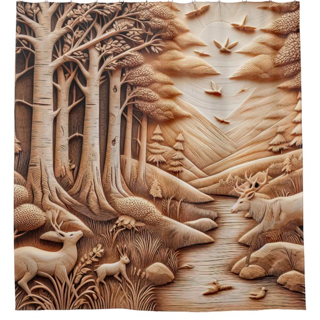 Cortina De Ducha Madera (Anverso)