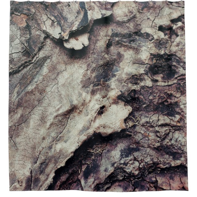 Cortina De Ducha Madera de textura natural áspera (Anverso)