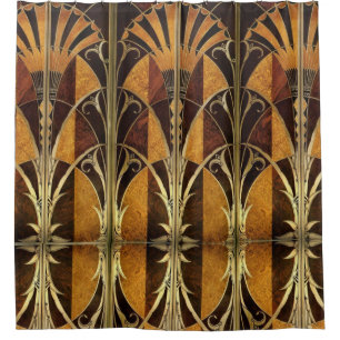 CORTINA DE DUCHA MADERA EMBUTIDA ART DÉCO