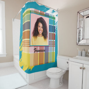 Cortina De Ducha Madras Fotográficas de las Islas Vírgenes de Estad