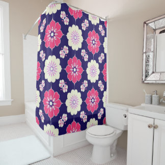 Cortina de ducha magenta boho
