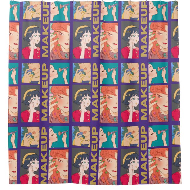 CORTINA DE DUCHA MAKEUP ANIME AMIGOS (Anverso)