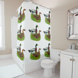 Cortina De Ducha Mallard Drake y Duck