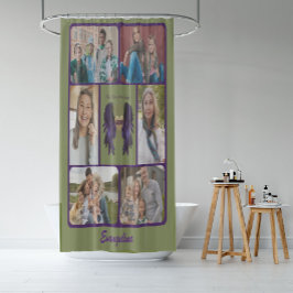 Cortina De Ducha Mamá Guardian Angel Wings 6 Collage de fotos y nom