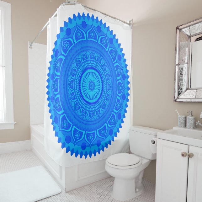 Cortina De Ducha Mandala azul india (In situ)