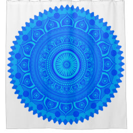 Cortina De Ducha Mandala azul india