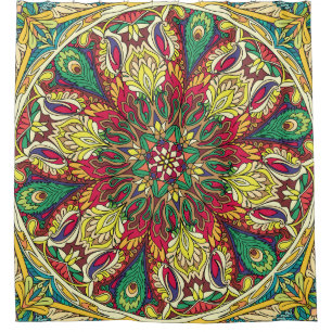 Cortina De Ducha Mandala Bandana: Diseño inmaculado.