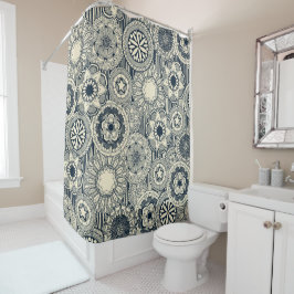 Cortina De Ducha mandala cirque indigo crema