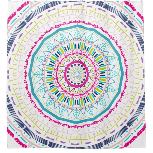 Cortina De Ducha mandala colorido (Anverso)