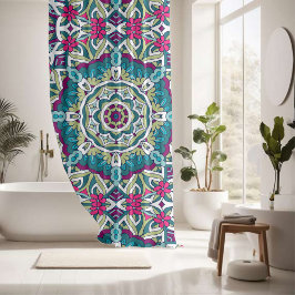 Cortina De Ducha Mandala de color bonito sin inconvenientes