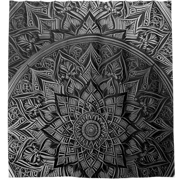 Cortina de ducha Mandala de plata (Anverso)