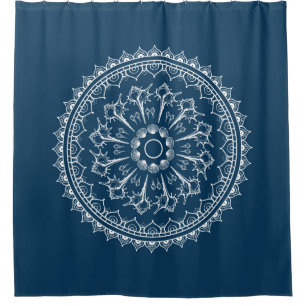 Cortina De Ducha Mandala hecha de Seashells