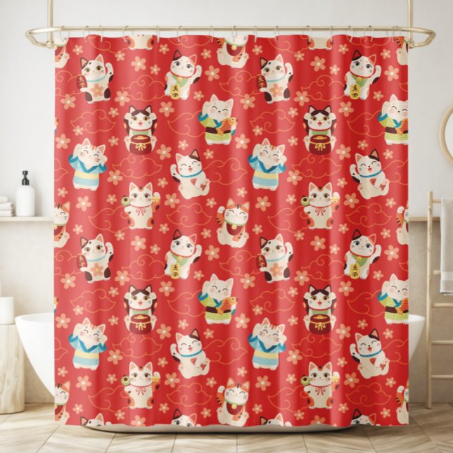Cortina De Ducha Maneki Neko Lucky Cats Shower Curtain (Subido por el creador)