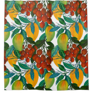 Cortina De Ducha Mango exótico: verano sin mar