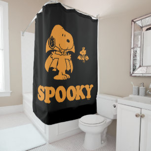 Cortina De Ducha Maní   Snoopy & Woodstock Spooky