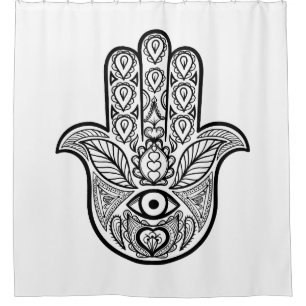 Cortina De Ducha Mano inspirada de Hamsa