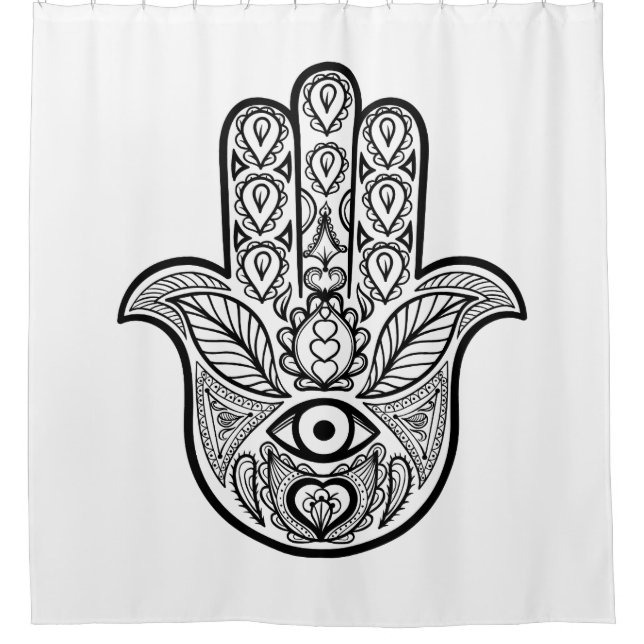 Cortina De Ducha Mano inspirada de Hamsa (Anverso)