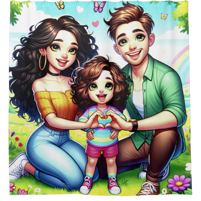 Cortina De Ducha Manos del corazón (Anverso)