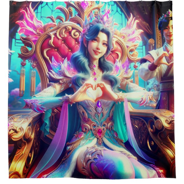 Cortina De Ducha Manos del corazón de la princesa (Anverso)