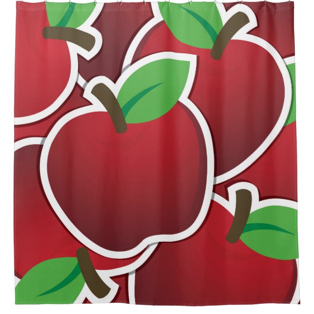 Cortina De Ducha Manzanas rojas funestas (Anverso)
