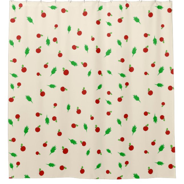 Cortina De Ducha Manzanas y hojas (Anverso)