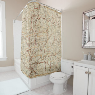 Cortina De Ducha Mapa automovilístico de Massachusetts coche geográ