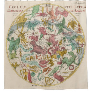 Cortina De Ducha Mapa Celestial Vintage