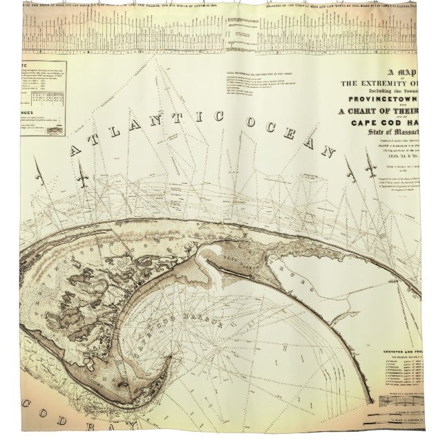 Cortina De Ducha Mapa de Cabo Cod de Provincetown (Anverso)