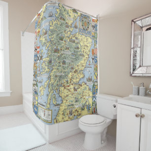 Cortina De Ducha Mapa de Escocia histórica