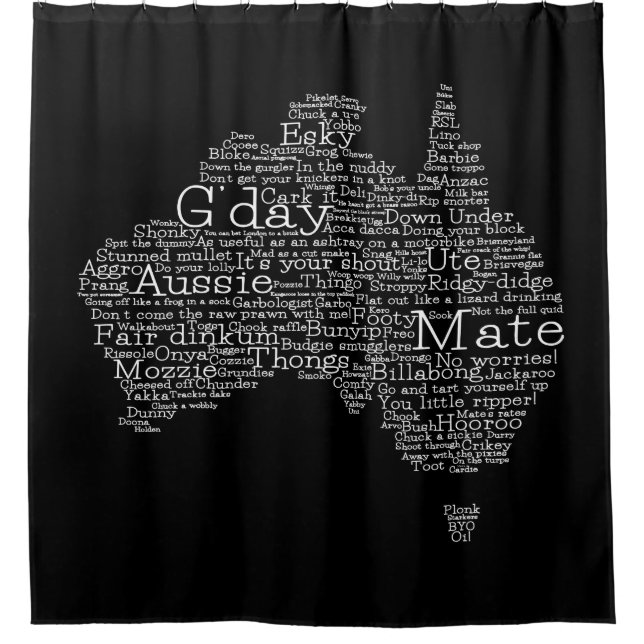 Cortina De Ducha Mapa de jerga de Australia (Anverso)