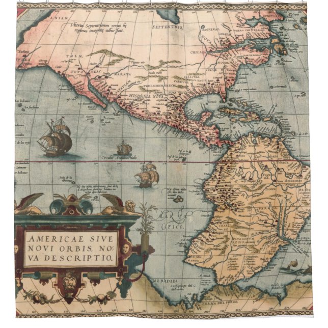 Cortina De Ducha Mapa de la época de Norteamérica (Anverso)