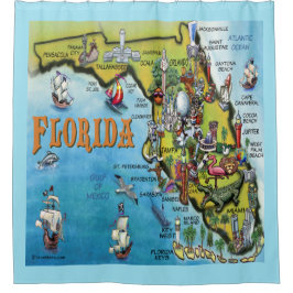 Cortina De Ducha Mapa de Personalizados de Florida