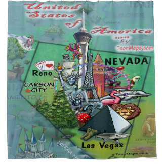 Cortina De Ducha Mapa de Personalizados de Nevada USA