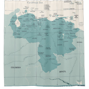 Cortina De Ducha Mapa de Venezuela - Illu vintage de alta calidad