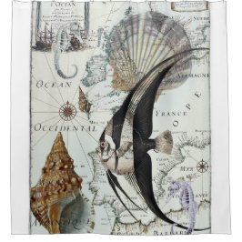 Cortina De Ducha Mapa lamentable de la playa