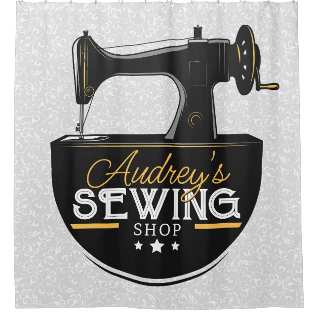 Cortina De Ducha Máquina de coser antigua AÑADIR NOMBRE Sombrero sa (Anverso)