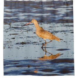 Cortina De Ducha Marble Godwit en el océano