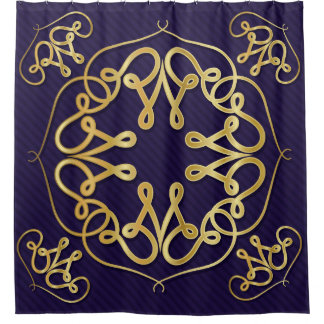 Cortina De Ducha Marco de deco de arte dorado con adorno en grupo d