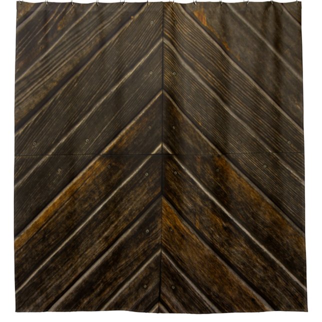 Cortina De Ducha Marco de madera marrón (Anverso)