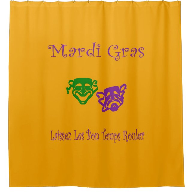 Cortina De Ducha Mardi Gras Mask Rouler (Anverso)