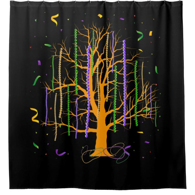 Cortina De Ducha Mardi Gras Tree Beads New Orleans 2022 (Anverso)