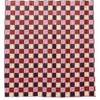 Cortina De Ducha Marfil de berenjena rosa rojo