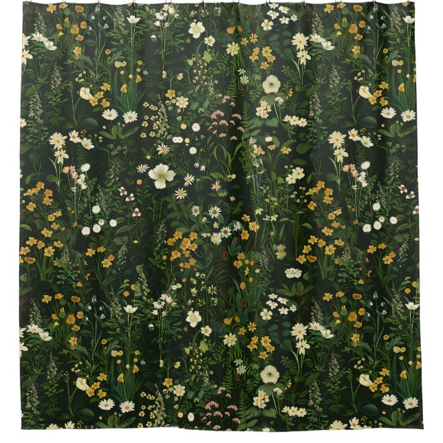 Cortina De Ducha Marianne Dark Daisy Floral (Anverso)
