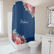 Marina floral acuarela azul personalizada