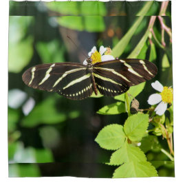 Cortina De Ducha Mariposa Cebra Longwing
