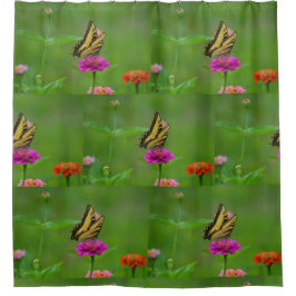 Cortina De Ducha Mariposa En El Jardín