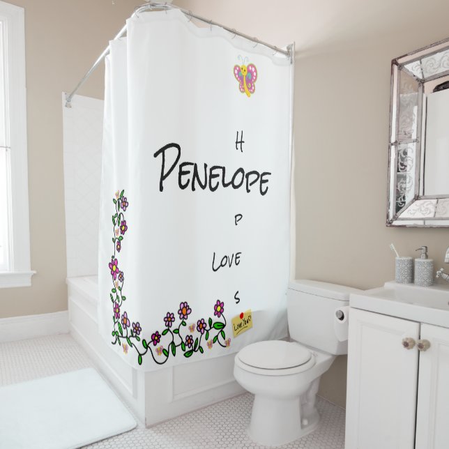 Cortina de ducha Mariposa floral (In situ)